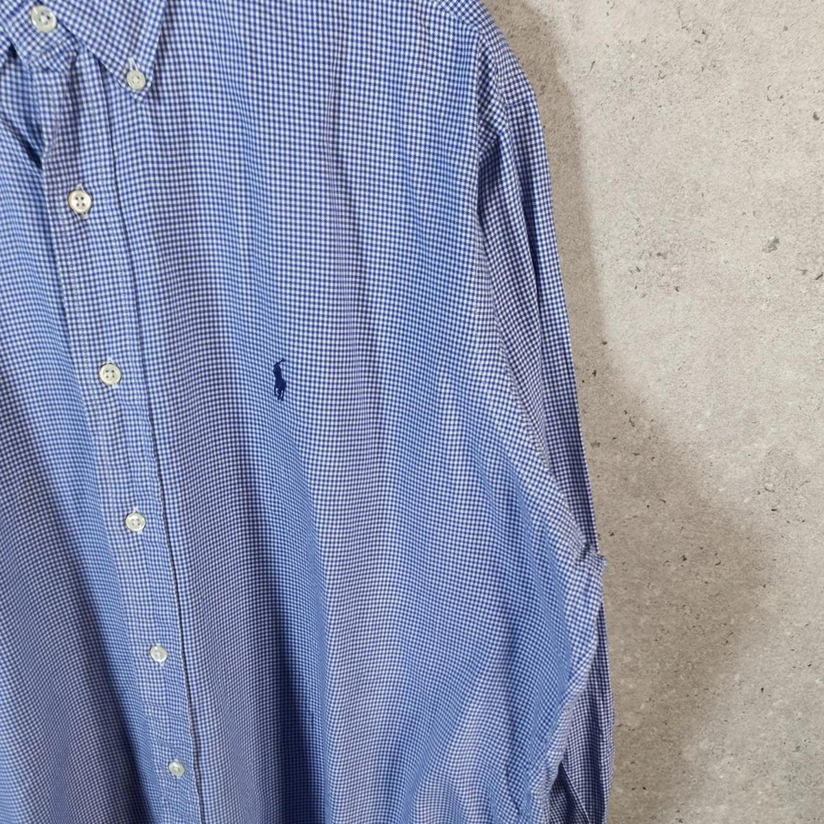 Vintage Ralph Lauren Button Down Shirt Men’s XL Yarmouth Checkered Blue Pony