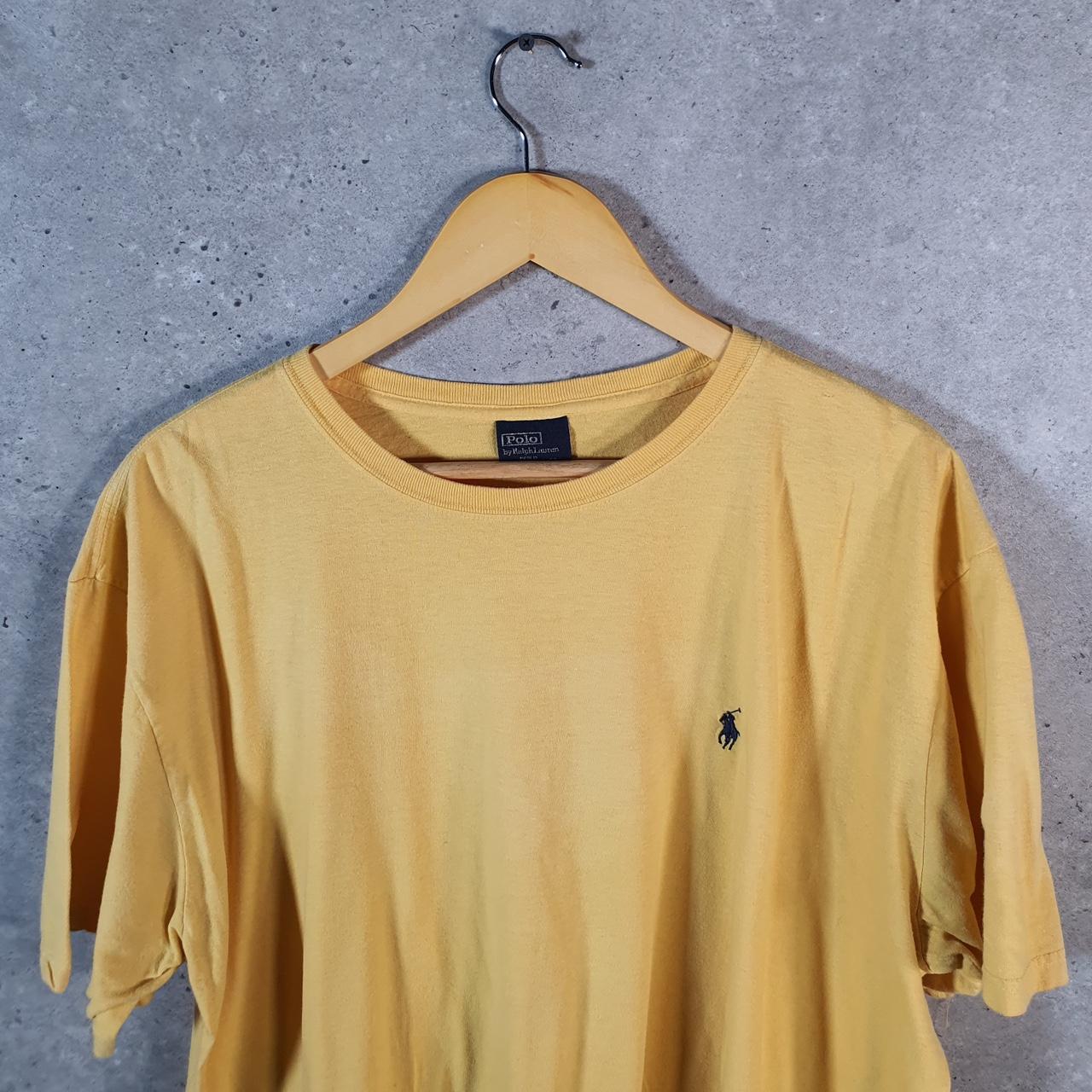 Vintage Ralph Lauren Polo Sport T Shirt Men’s XL Yellow Classic Fit Embroidered Pony C8695