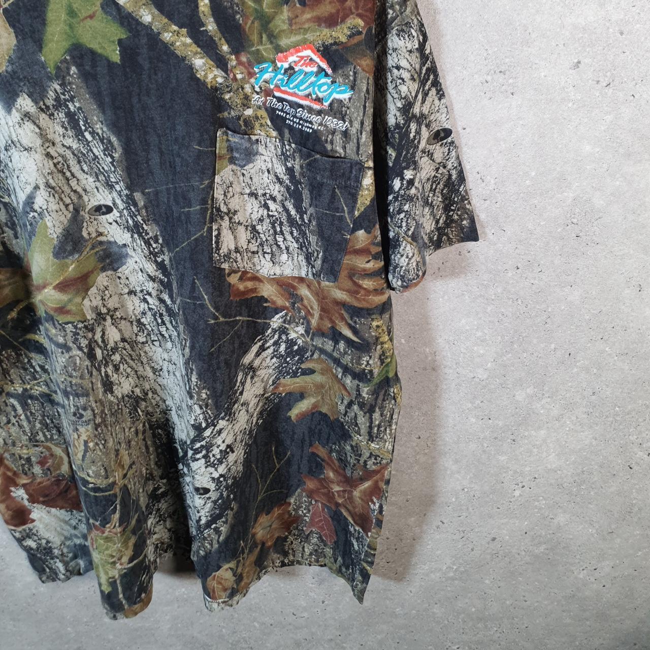Vintage Russell Outdoors RealTree Camoflauge T Shirt Men’s XL Green Camo Short Sleeve