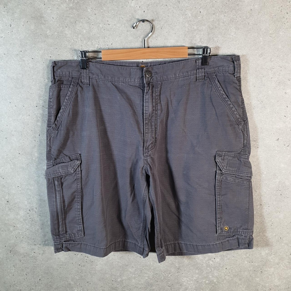 Vintage Carhartt Baggy Carpenter Shorts Jorts Cargo Men’s W40 Grey Relaxed Fit Workwear A4717