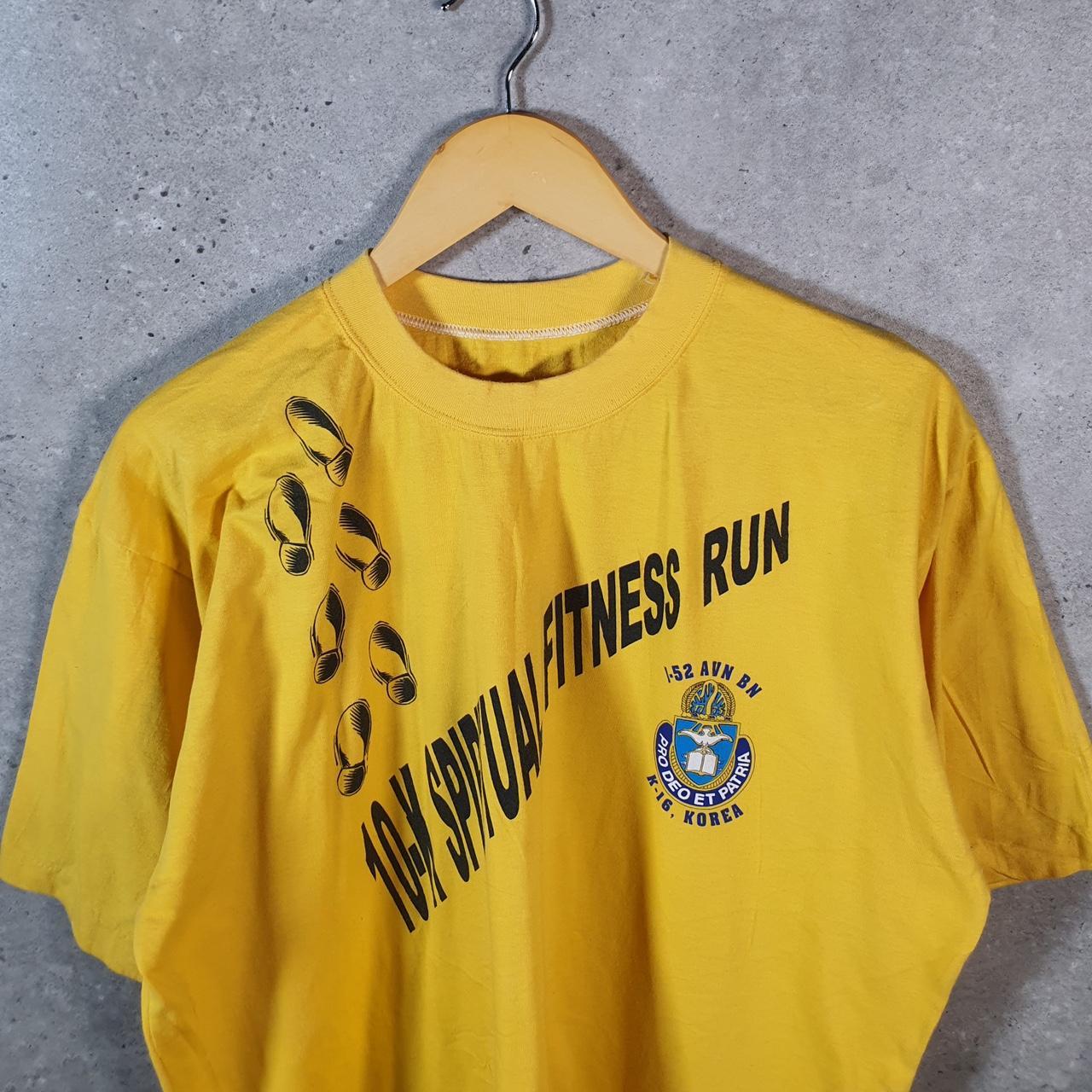 Vintage 10K Korea Fitness Run USA 90s Single Stitch T Shirt Men’s Medium Orange C9394