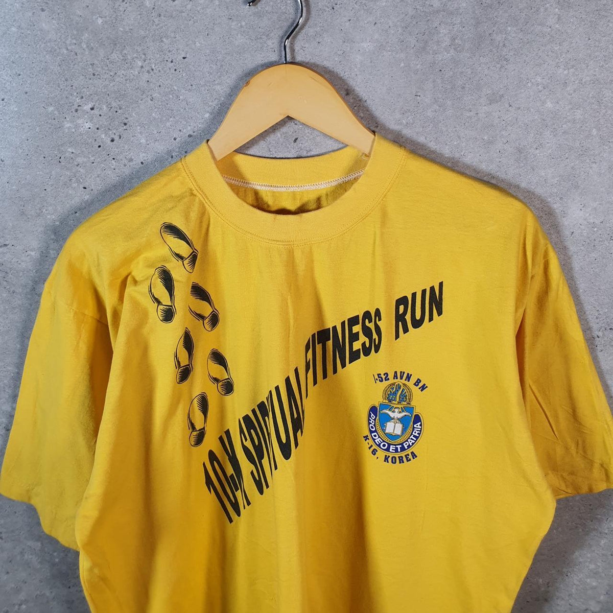 Vintage 10K Korea Fitness Run USA 90s Single Stitch T Shirt Men’s Medium Orange C9394