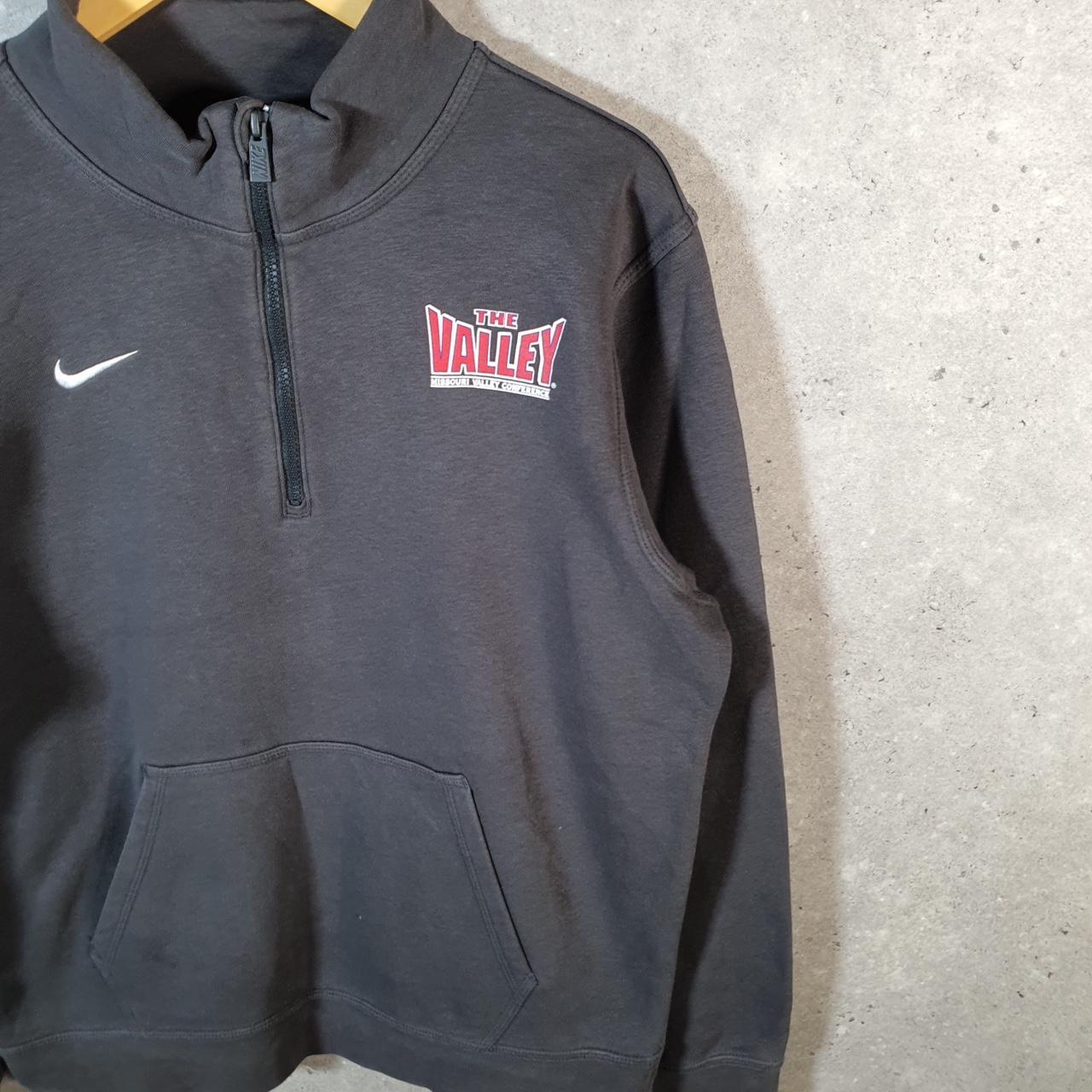 Vintage Nike Club Embroidered Hoodie Men’s Small Black 1/4 Zip Swoosh Y2K Pullover