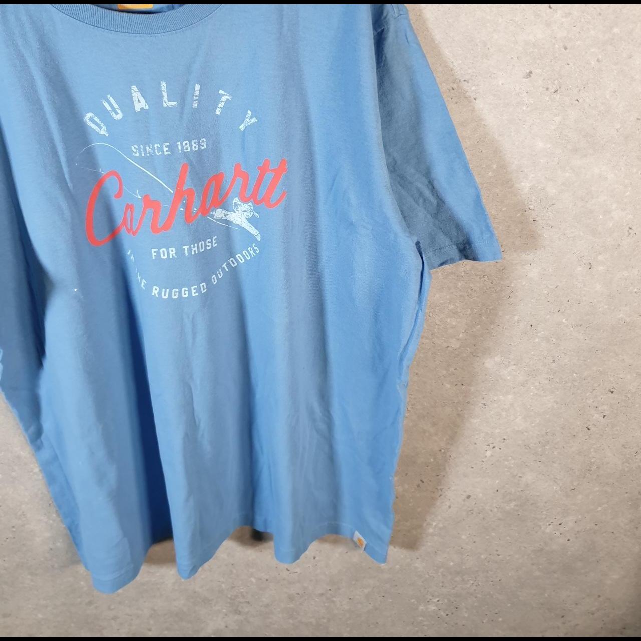 Vintage Carhartt Pocket T Shirt Men’s 2XL Blue Workwear Chore Utility Relaxed Fit