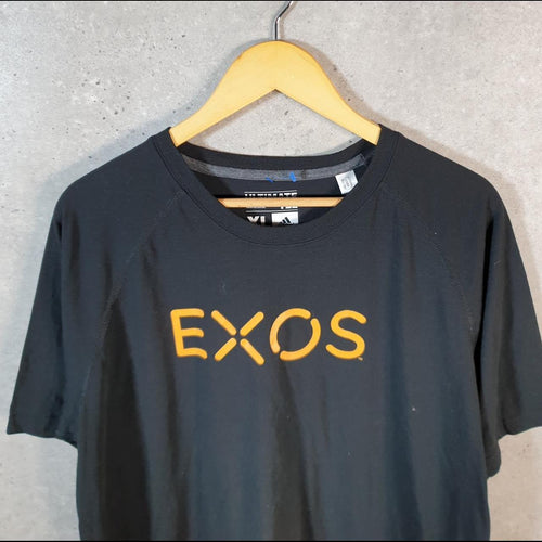 Vintage Adidas Ultimate Exos T Shirt Shirt Men’s XL Black Three Stripes Logo Athletic C9703