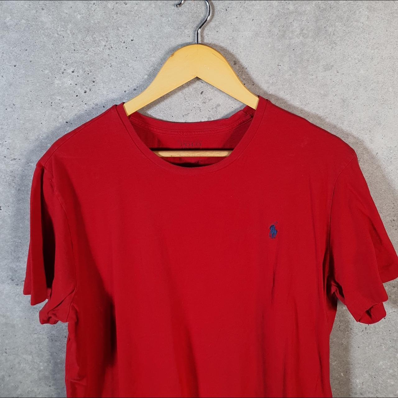 Vintage Ralph Lauren Polo T Shirt Men’s Large Red Embroidered Pony Classic Fit C9126
