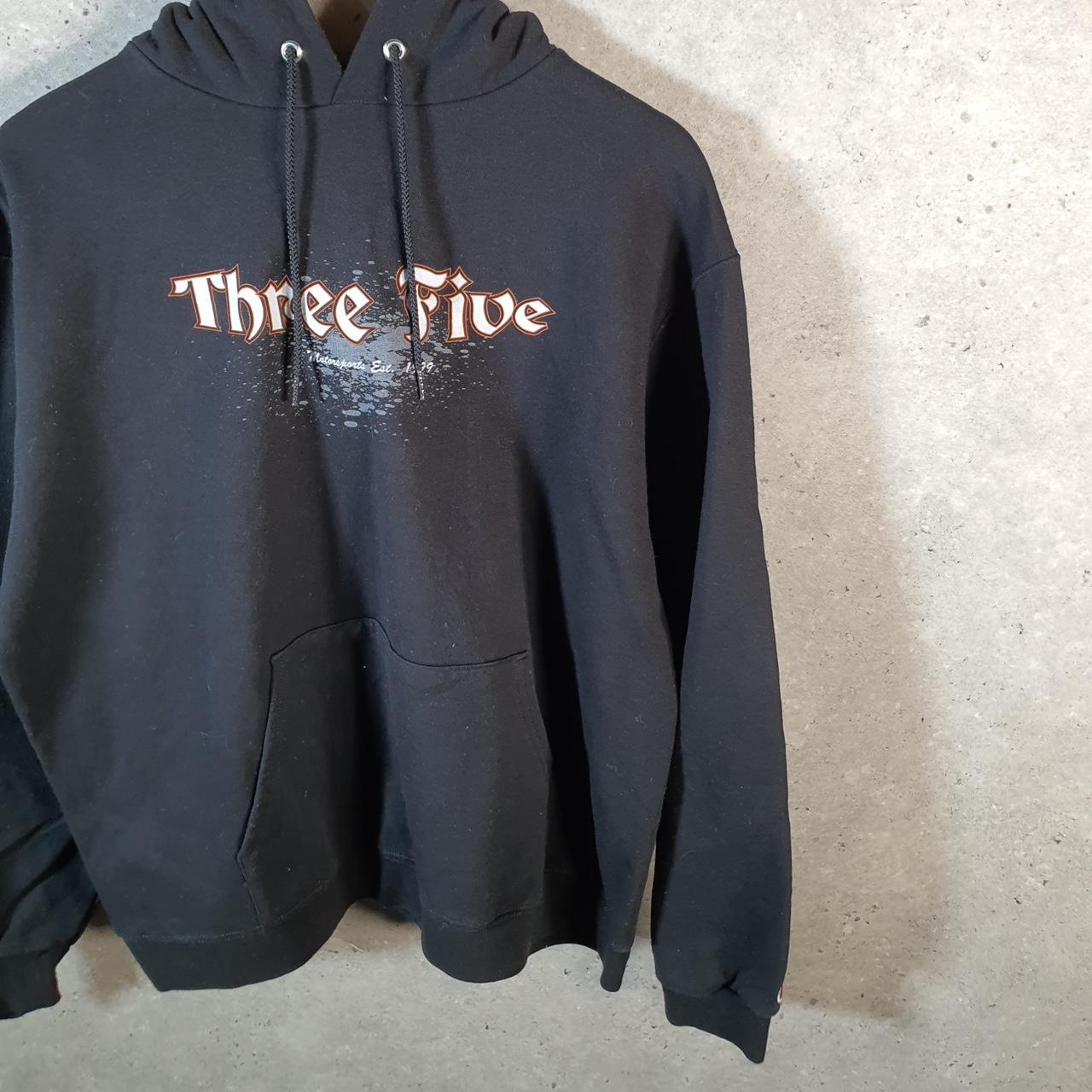 Vintage Champion Hoodie Three Five Motorsport Grossenbacher Men’s Large Black
