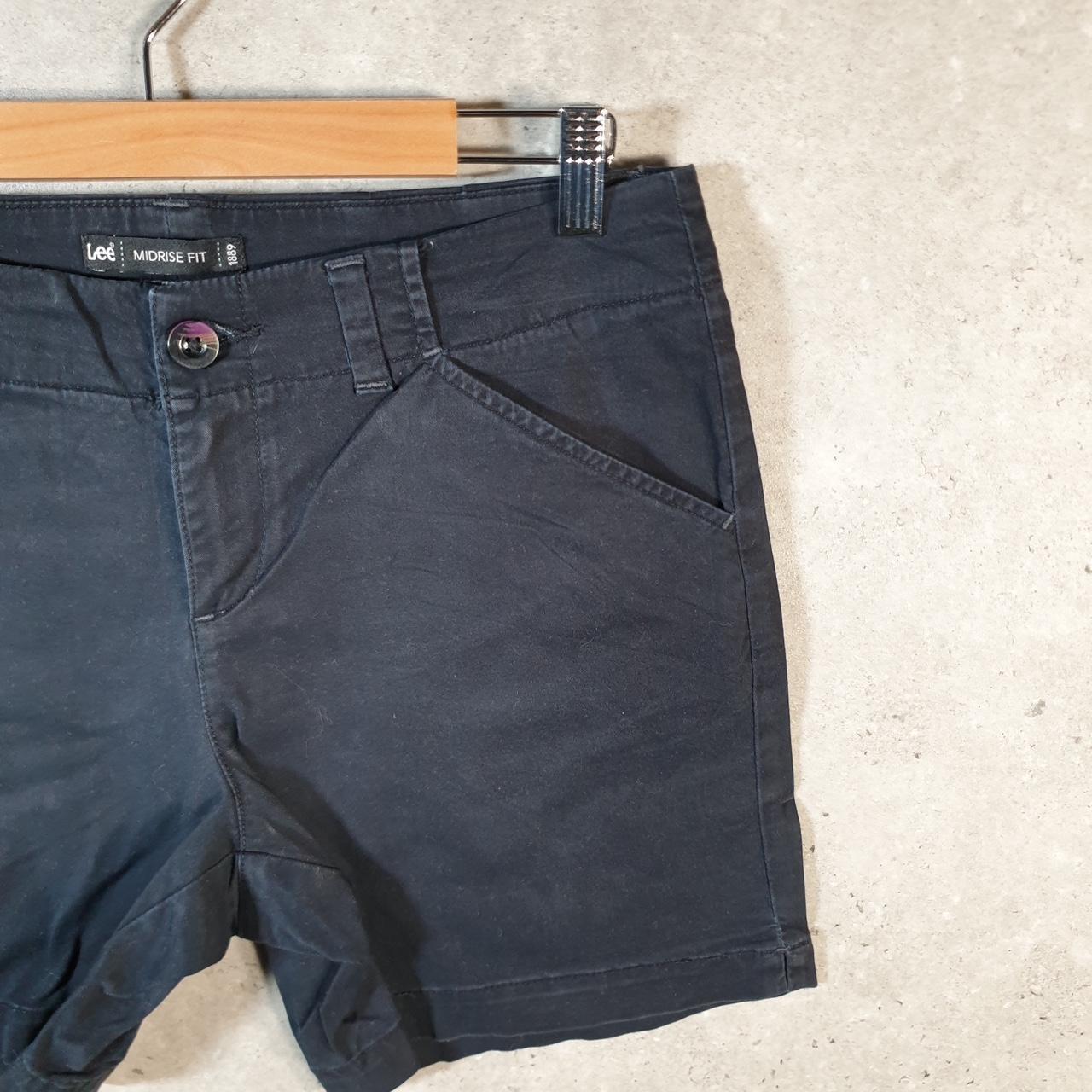 Vintage Lee Baggy Shorts Jorts Cargo Womens W32 Black Relaxed Cotton