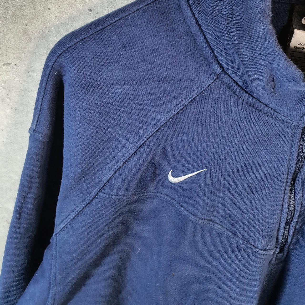 Vintage Nike 1/4 Zip Sweatshirt Men’s XL Navy Blue Swoosh Y2K Pullover Logo
