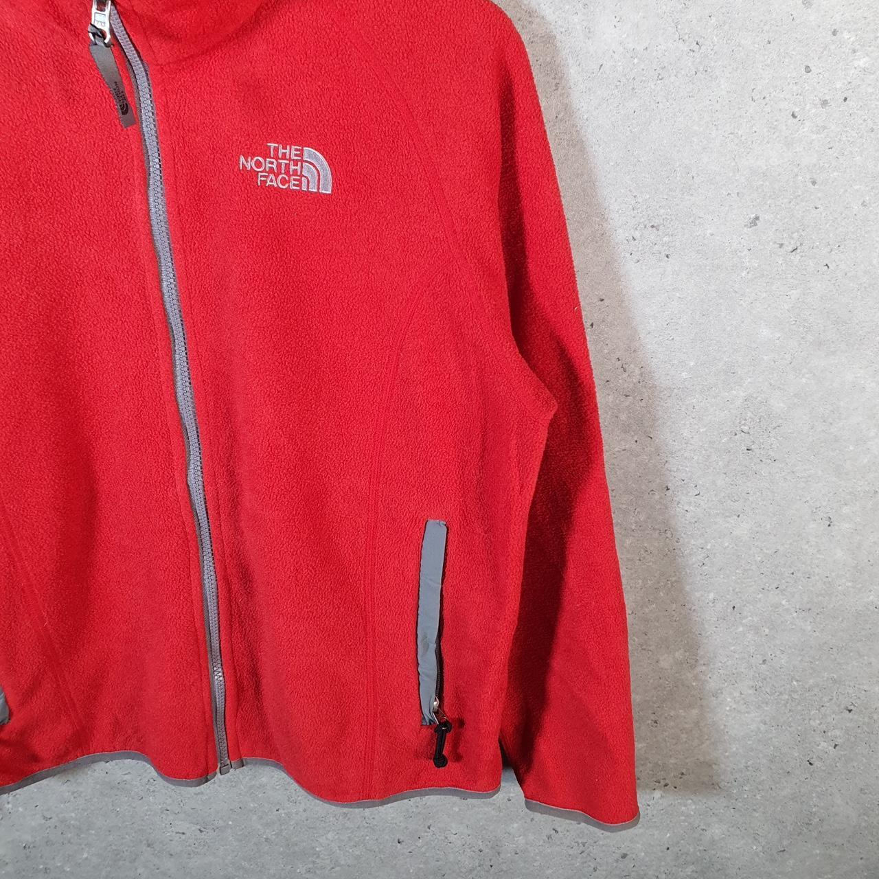 Vintage The North Face TNF Teddy Fleece Sweatshirt  Womens Medium Red Full Zip Logo