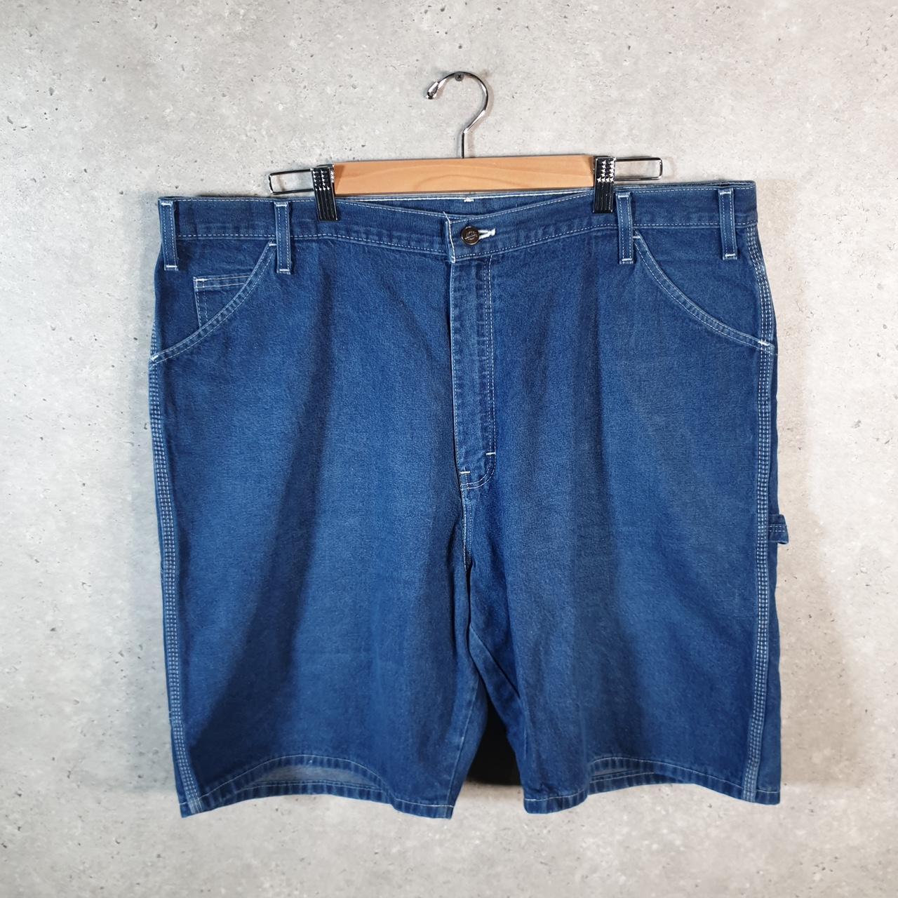 Vintage Dickies Baggy Denim Jean Shorts Jorts Cargo Mens W42 Blue Loose Fit