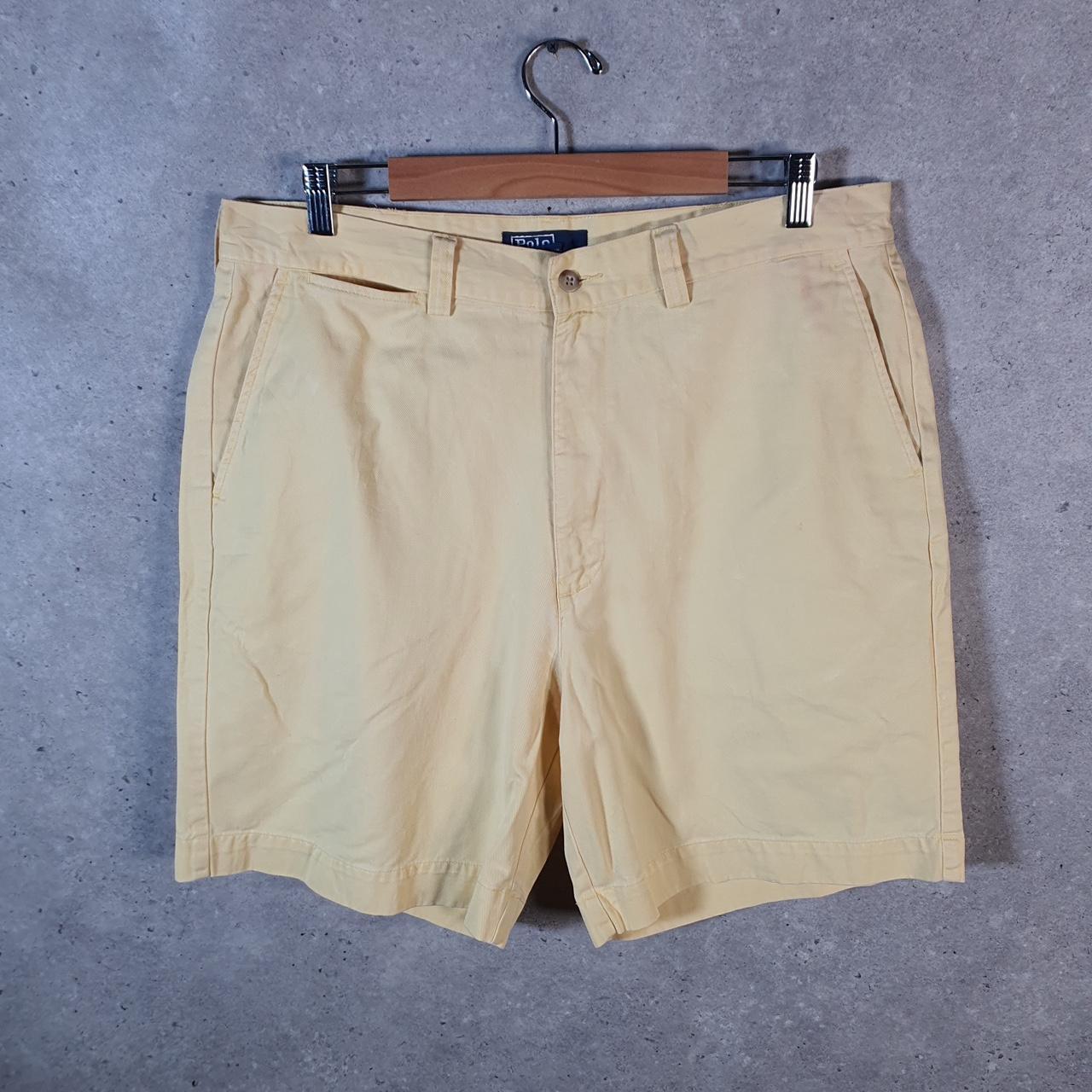 Vintage Ralph Lauren Polo Shorts Jorts Chino Cargo Men’s W36 Yellow Baggy Cotton