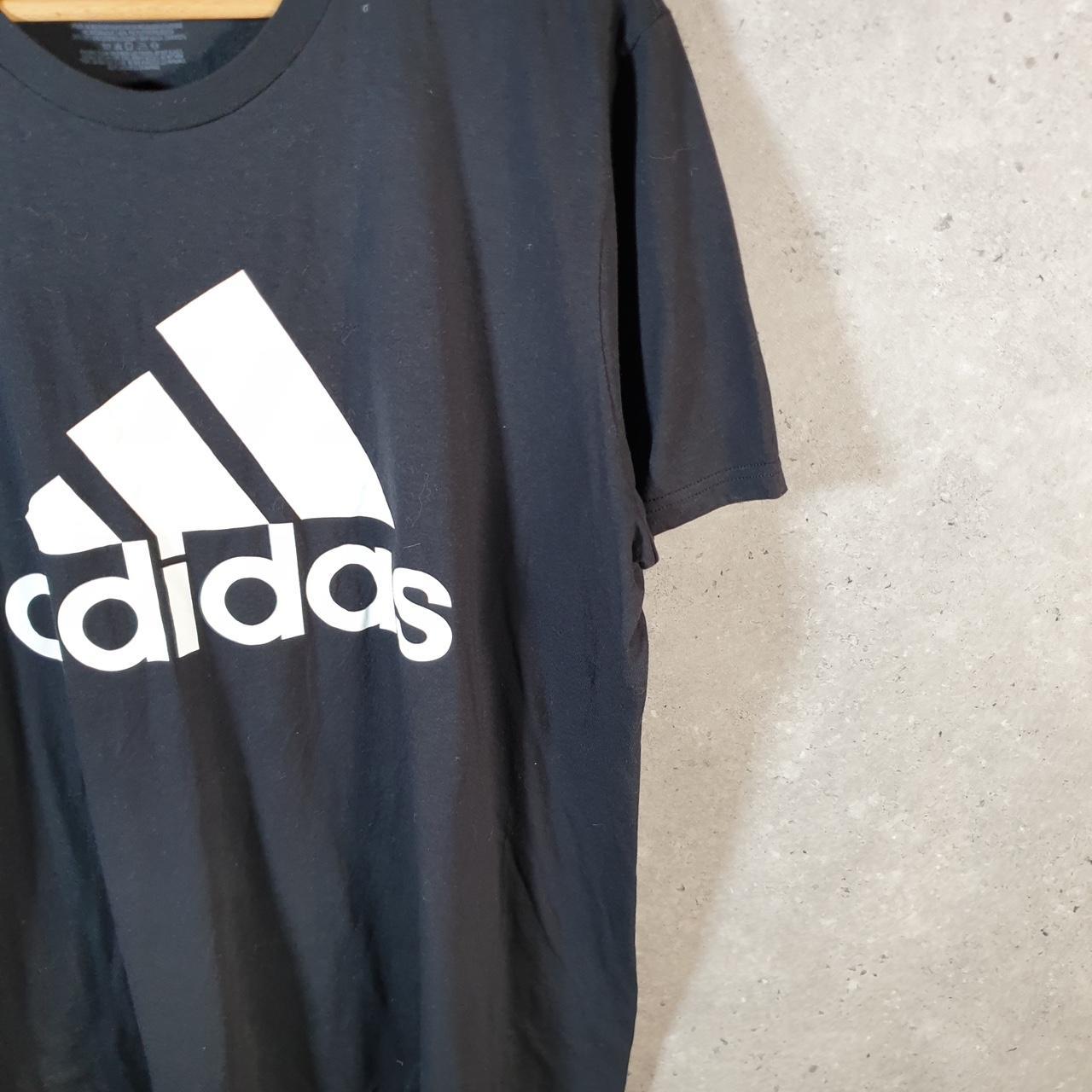 Vintage Adidas Go Tee Performance T Shirt Shirt Men’s XL Black Three Stripes Logo Athletic