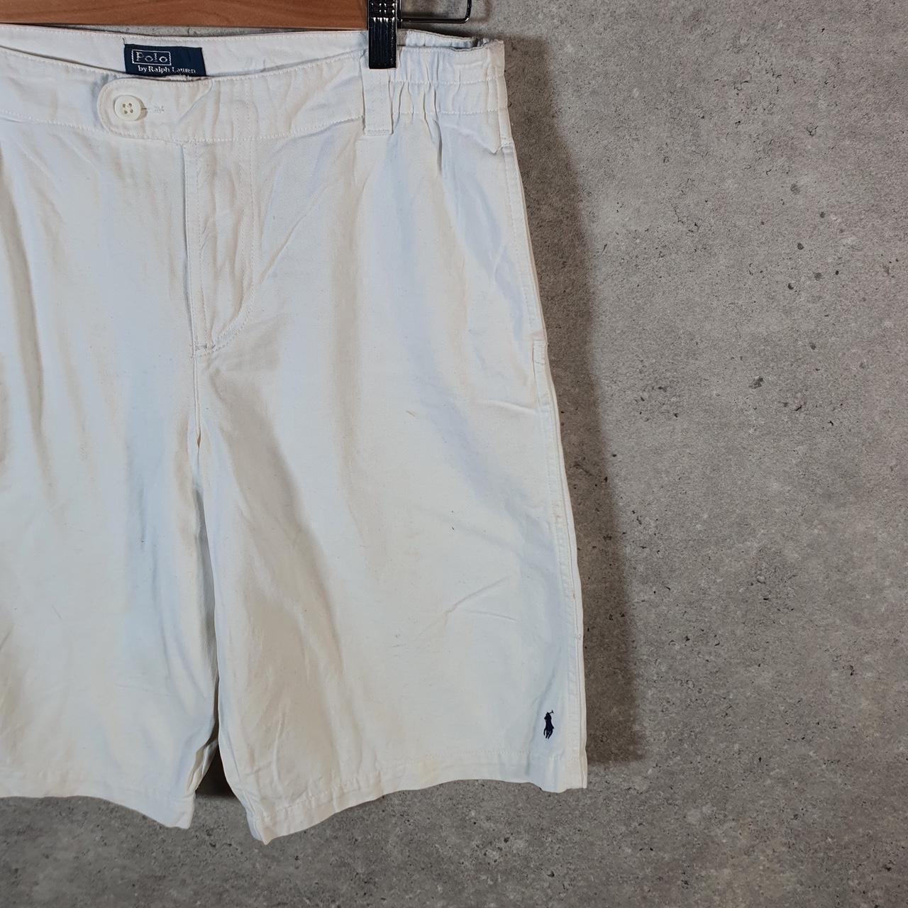 Vintage Ralph Lauren Polo Shorts Jorts Chino Cargo Womens W30 White Baggy Cotton