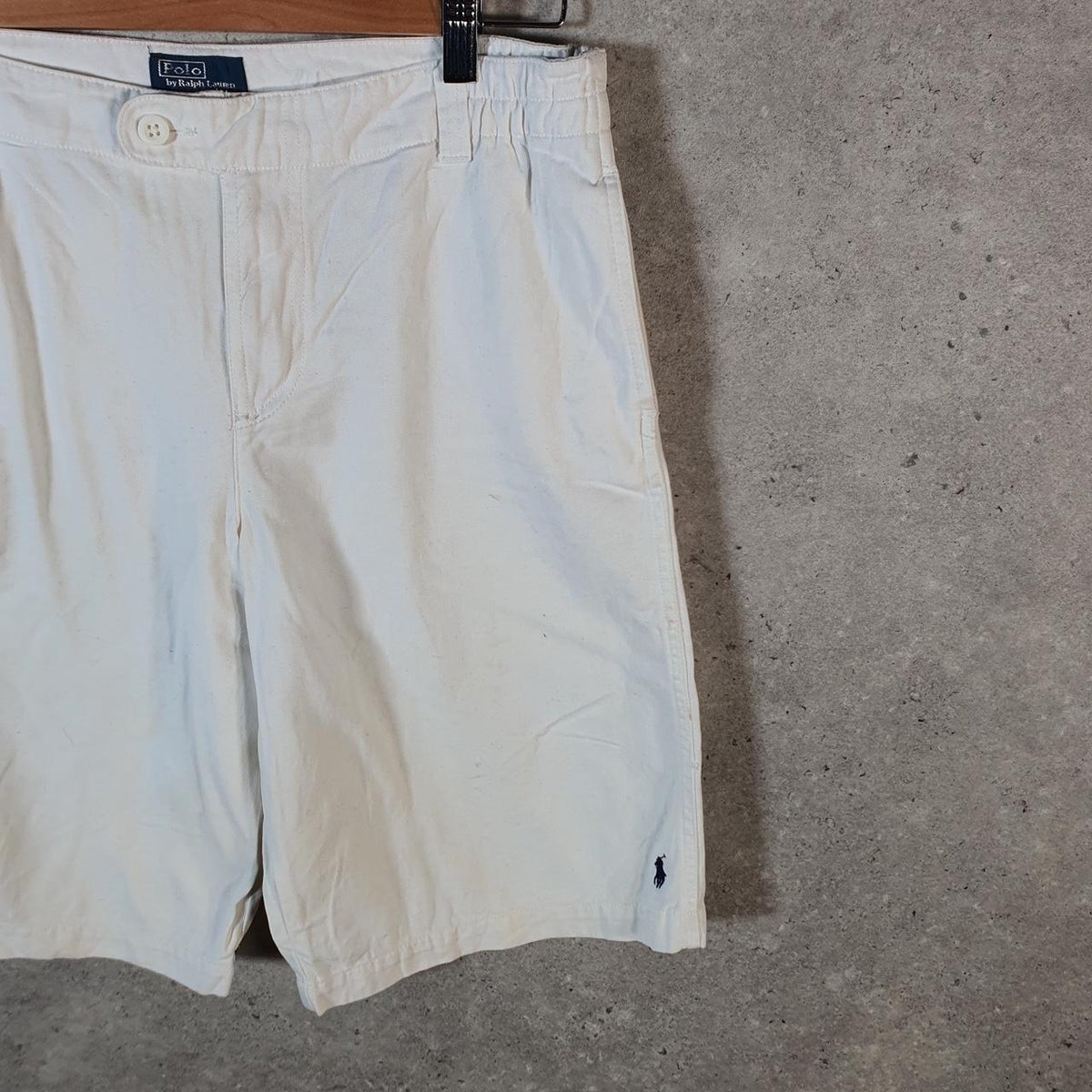 Vintage Ralph Lauren Polo Shorts Jorts Chino Cargo Womens W30 White Baggy Cotton