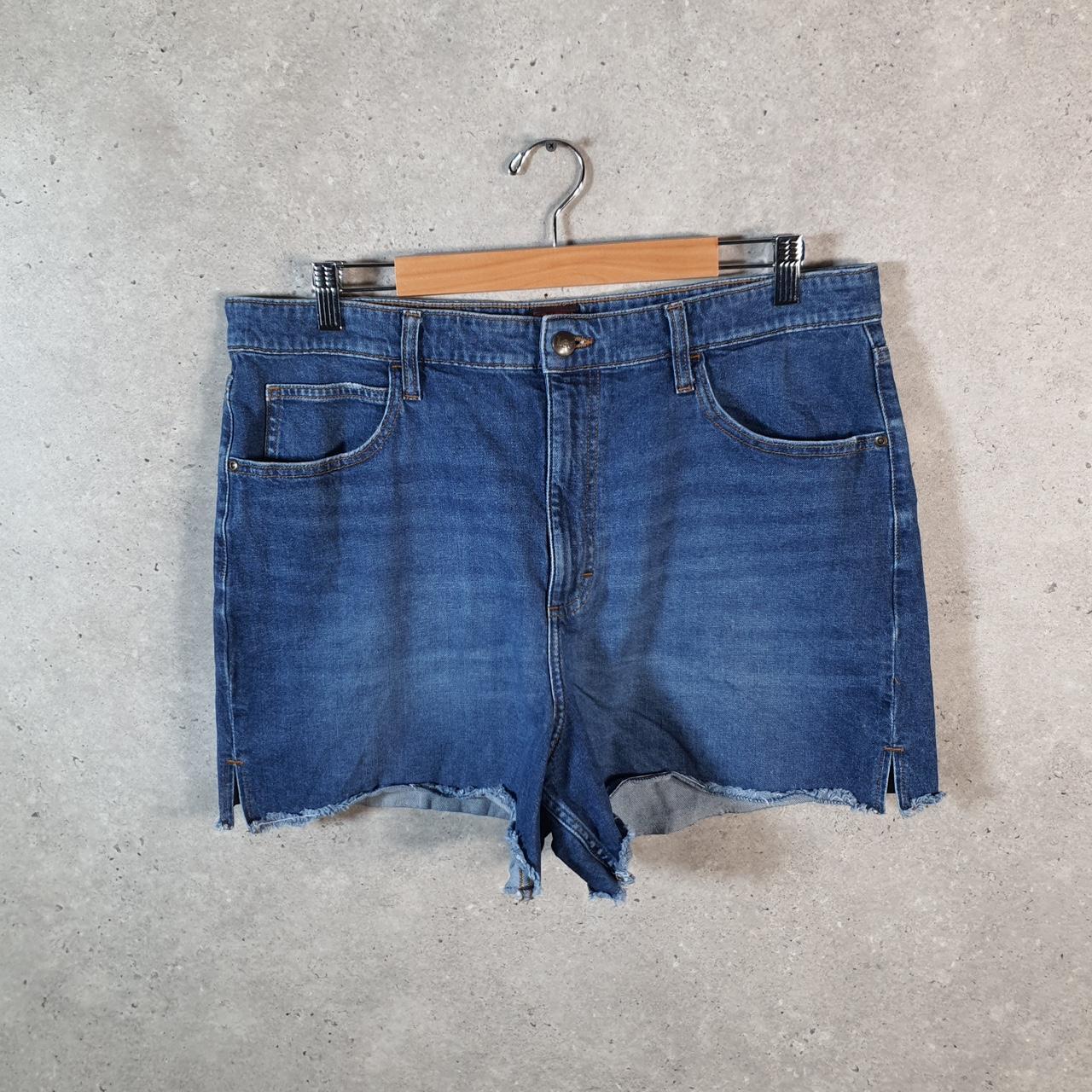 Vintage Lee Low Rise Baggy Shorts Jorts Cargo Womens W36 Blue Relaxed Denim A4543