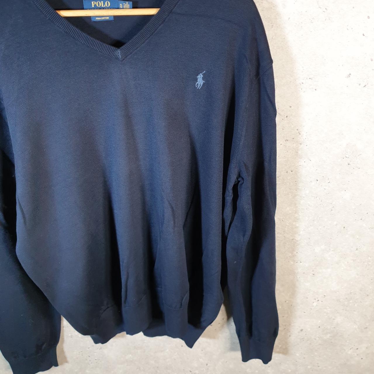 Vintage Ralph Lauren Polo Sweatshirt Men’s XL Navy Pima Cotton Pullover Pony