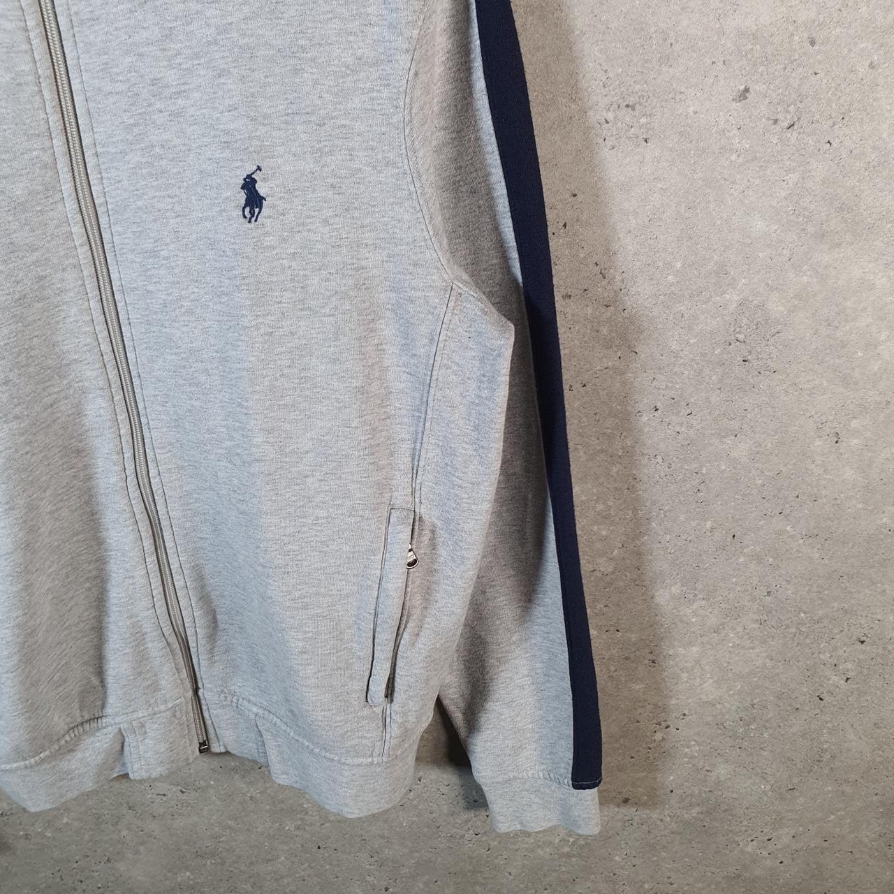 Vintage Ralph Lauren Polo Sweatshirt Men’s Medium Grey Cotton Full Zip Pony