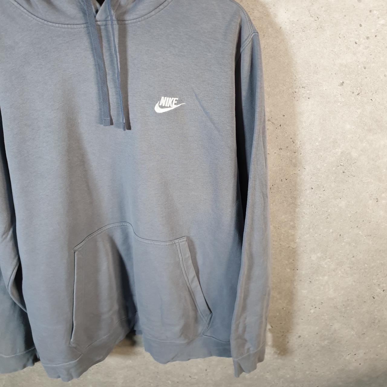 Vintage Nike Club Embroidered Hoodie Men’s XL Grey Swoosh Y2K Pullover