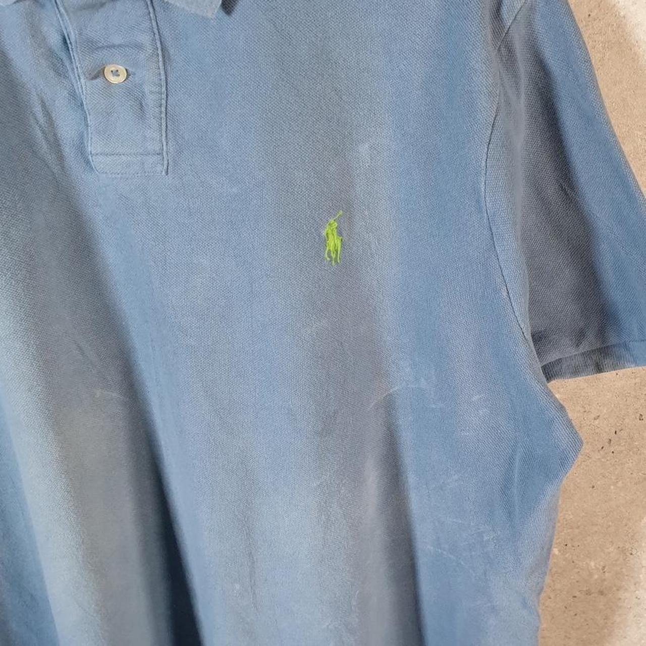 Vintage Ralph Lauren Polo Shirt Men’s XL Blue Custom Slim Fit Embroidered Pony