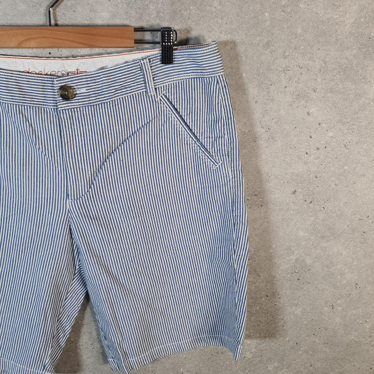 Vintage Dockers Chino Shorts Jorts Cargo Womens W36 Blue Baggy Cotton