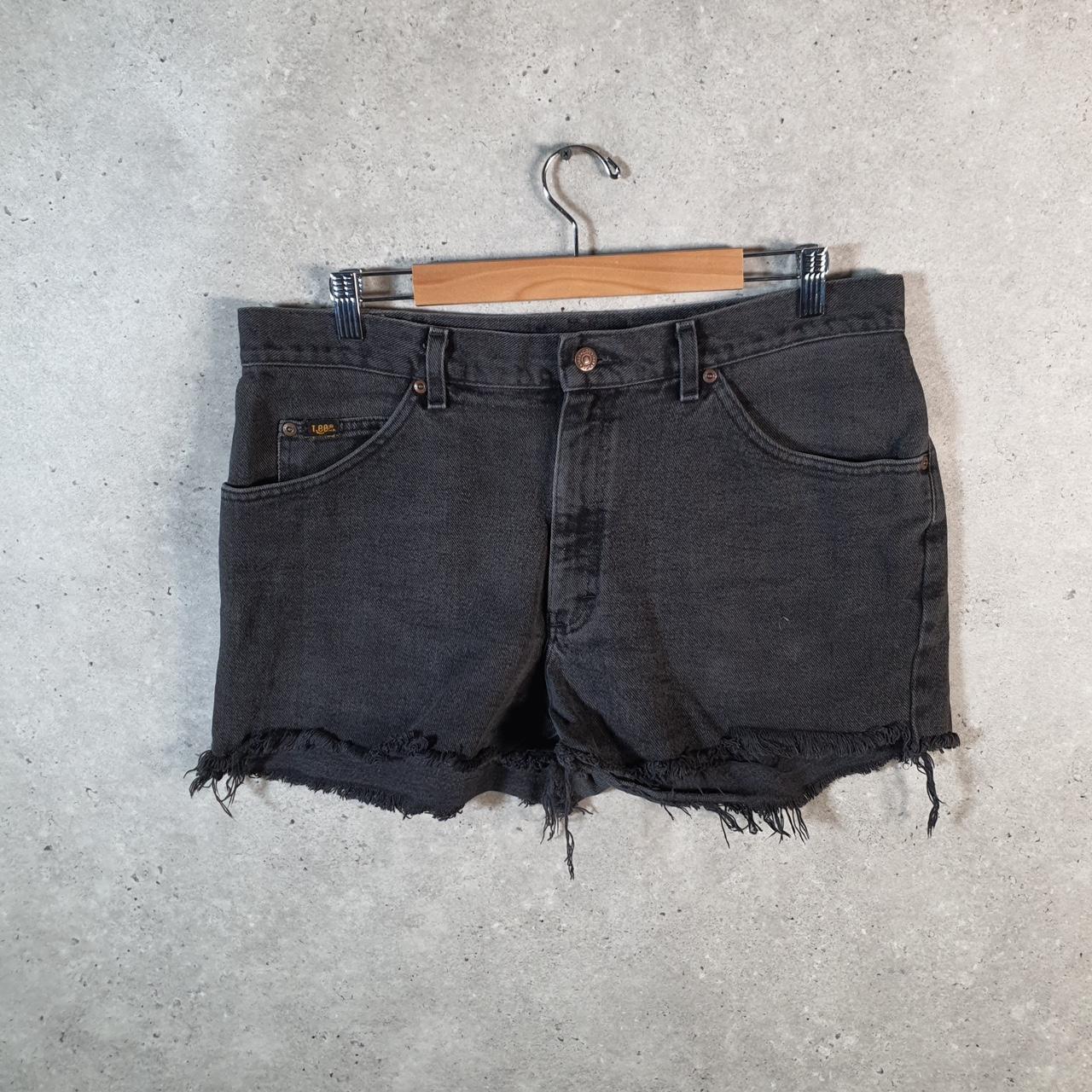Vintage Lee Baggy Shorts Jorts Cargo Womens W36 Grey Denim Relaxed Cargo