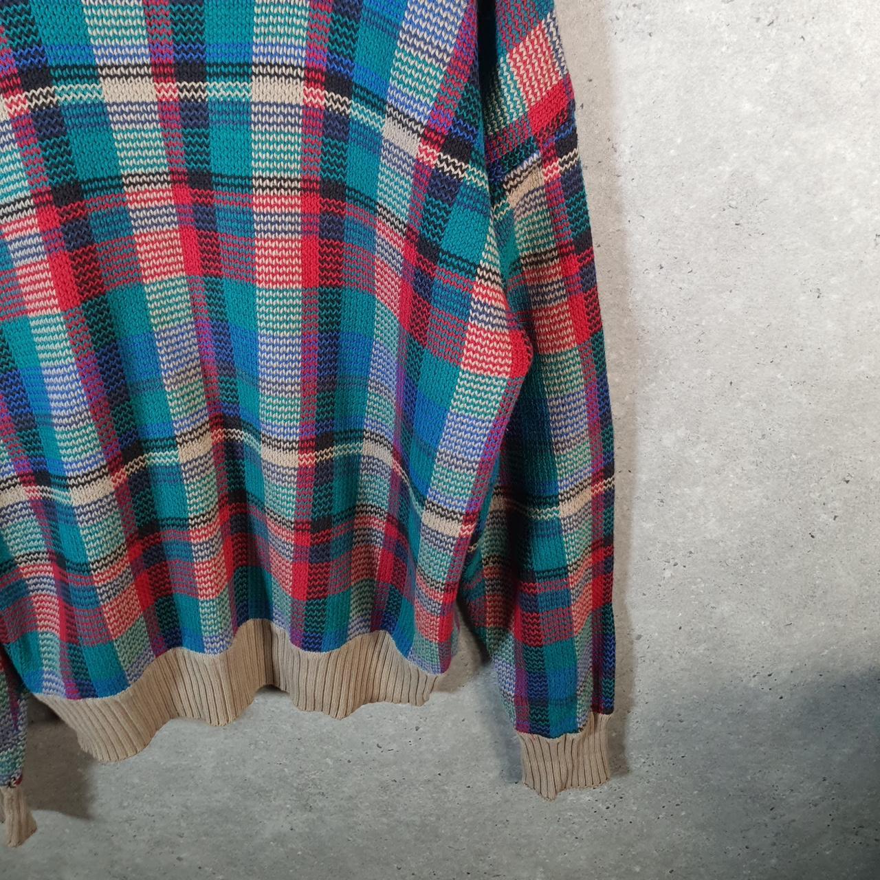 Vintage Boston Traders Knit Sweater Men’s XL Checkered Y2K Pullover Casual