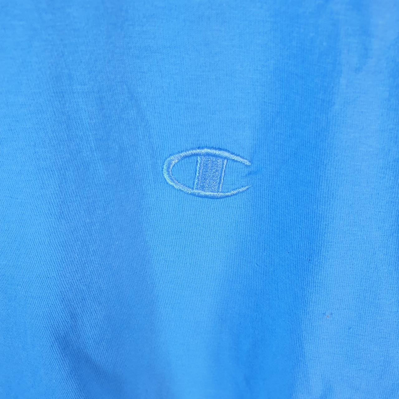 Vintage Champion Embroidered T Shirt Men’s XL Blue Casual Blank Athletic