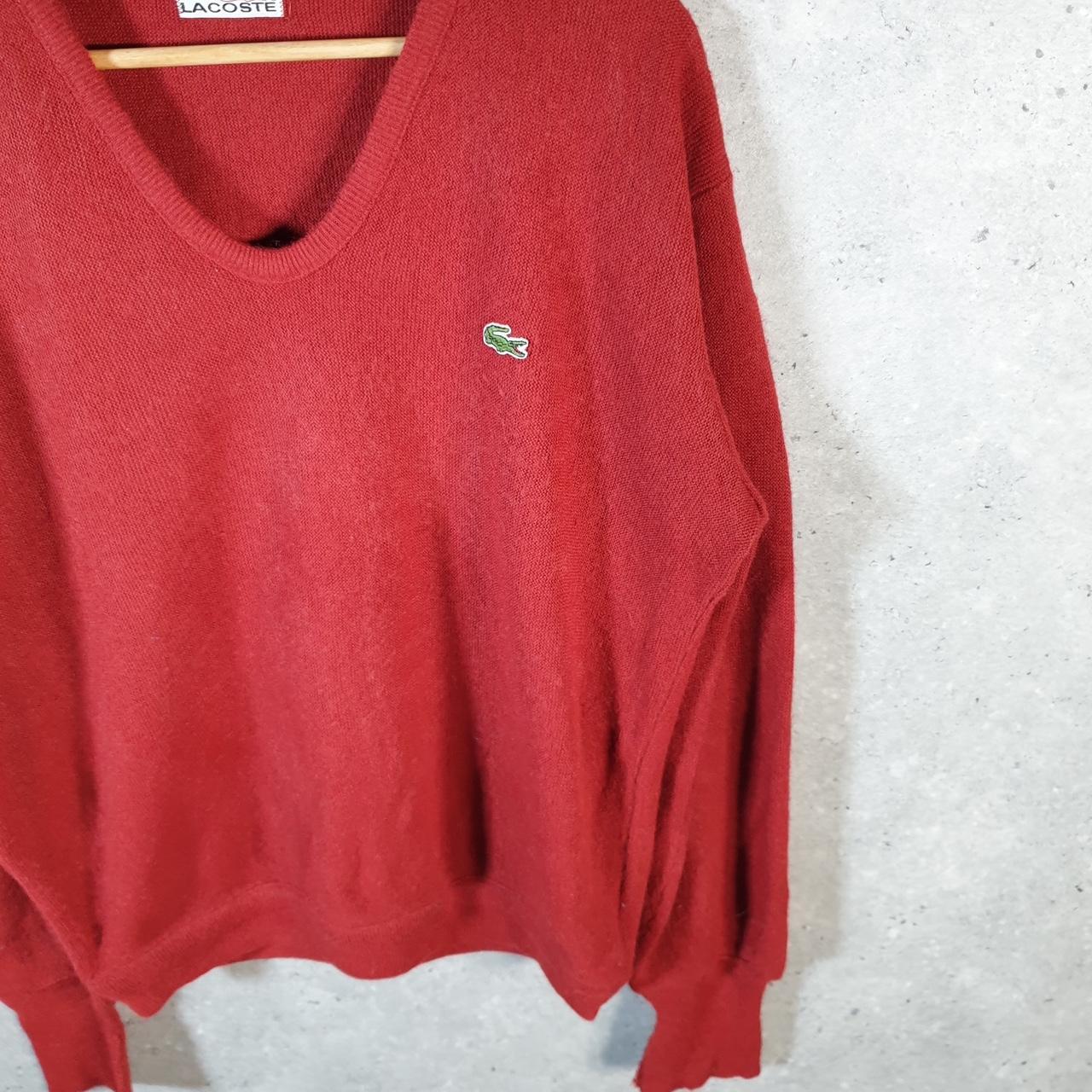 Vintage Izod Lacoste 90s USA Sweatshirt Men’s Medium Red Pullover Logo Y2K Jumper