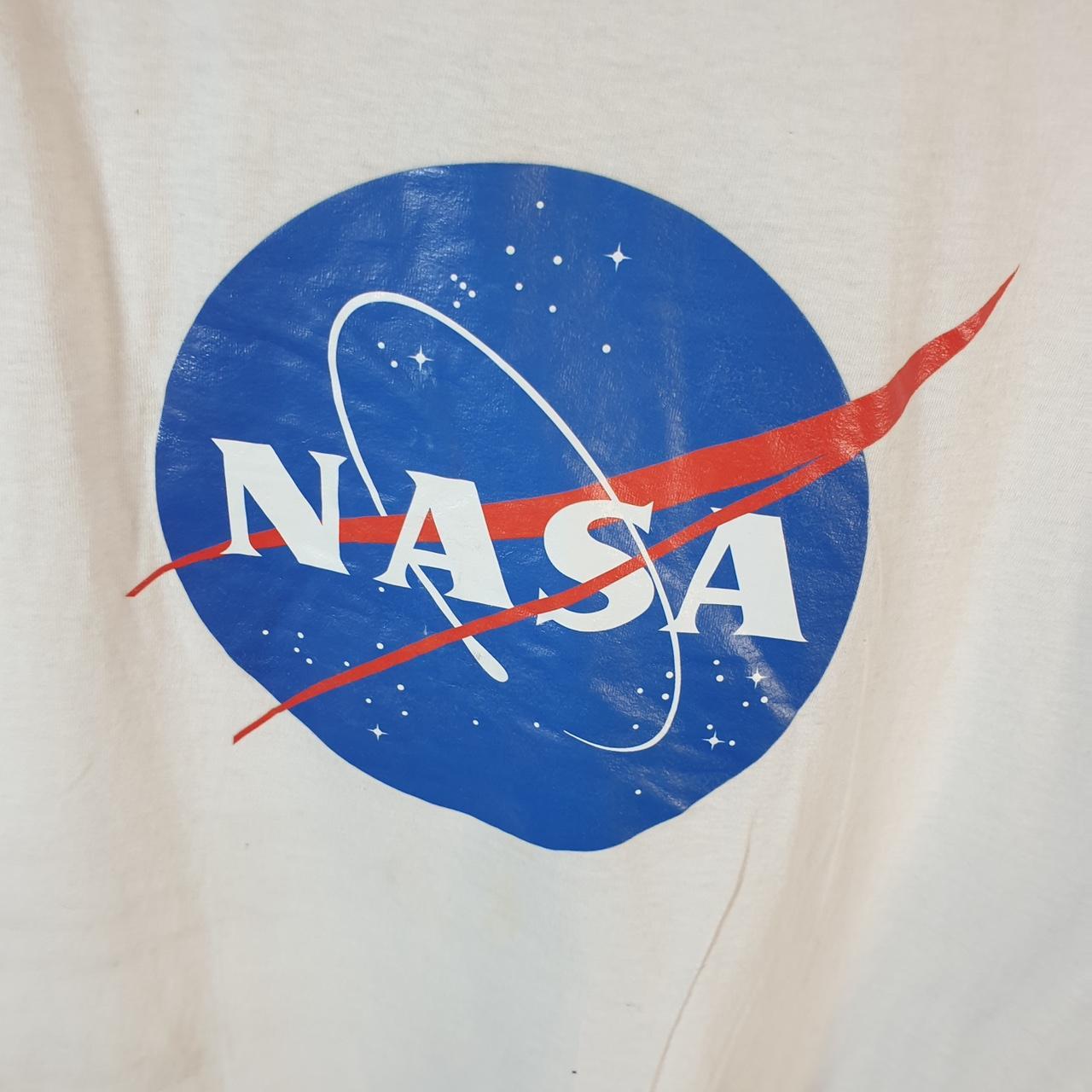 Vintage Fruit Of The Loom NASA T Shirt Men’s Large White Classic Fit Graphic Baggy