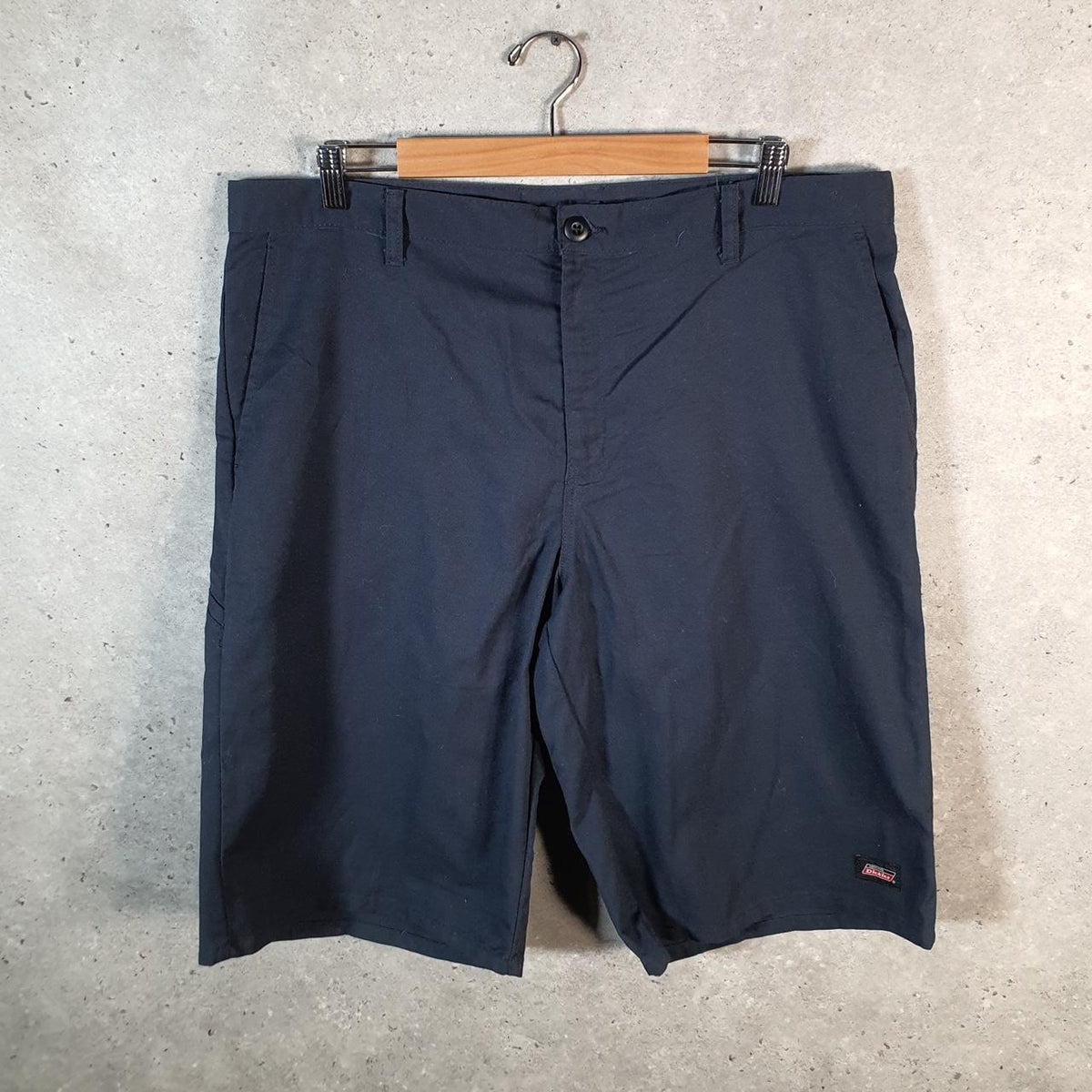 Vintage Dickies Baggy Chino Shorts Jorts Cargo Mens W38 Navy Blue Regular Fit