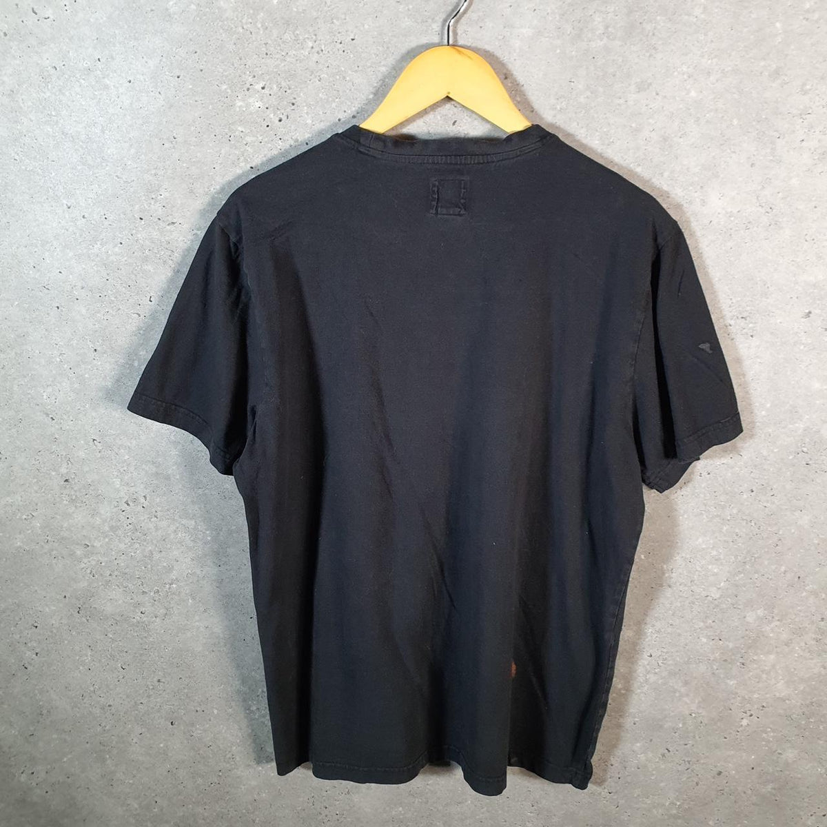 Vintage Champion Spellout T Shirt Men’s Large Black USA Athletic