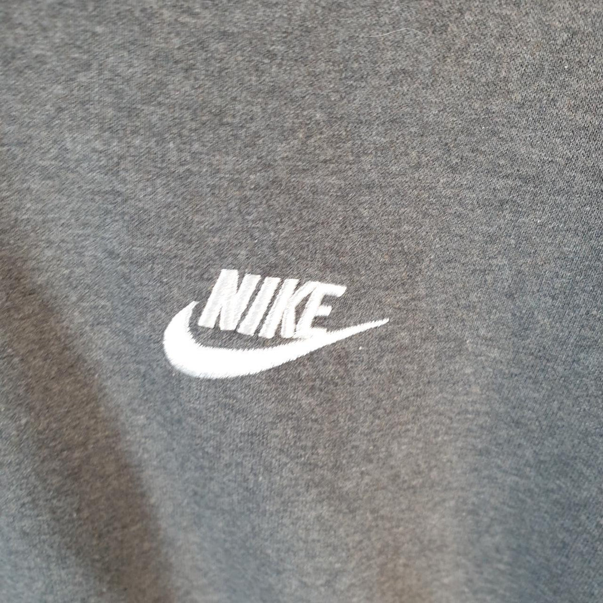 Vintage Nike Club Embroidered Hoodie Men’s Medium Grey Swoosh Y2K Pullover