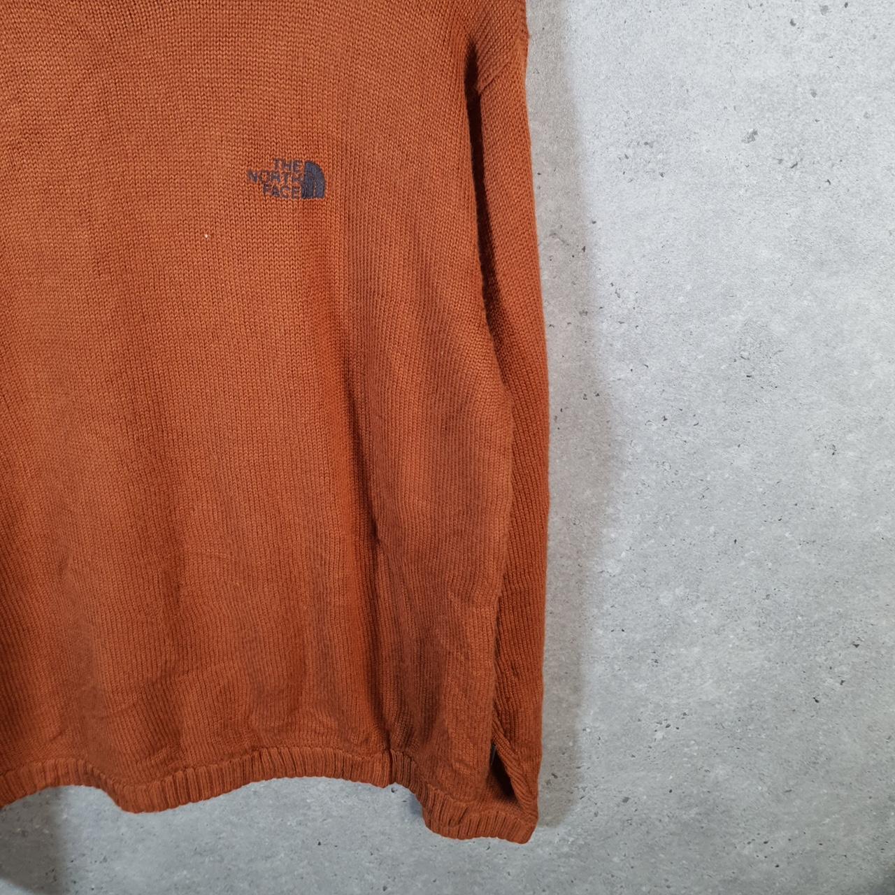 Vintage The North Face TNF Teddy Fleece Sweatshirt Mens Medium Orange Logo Winter