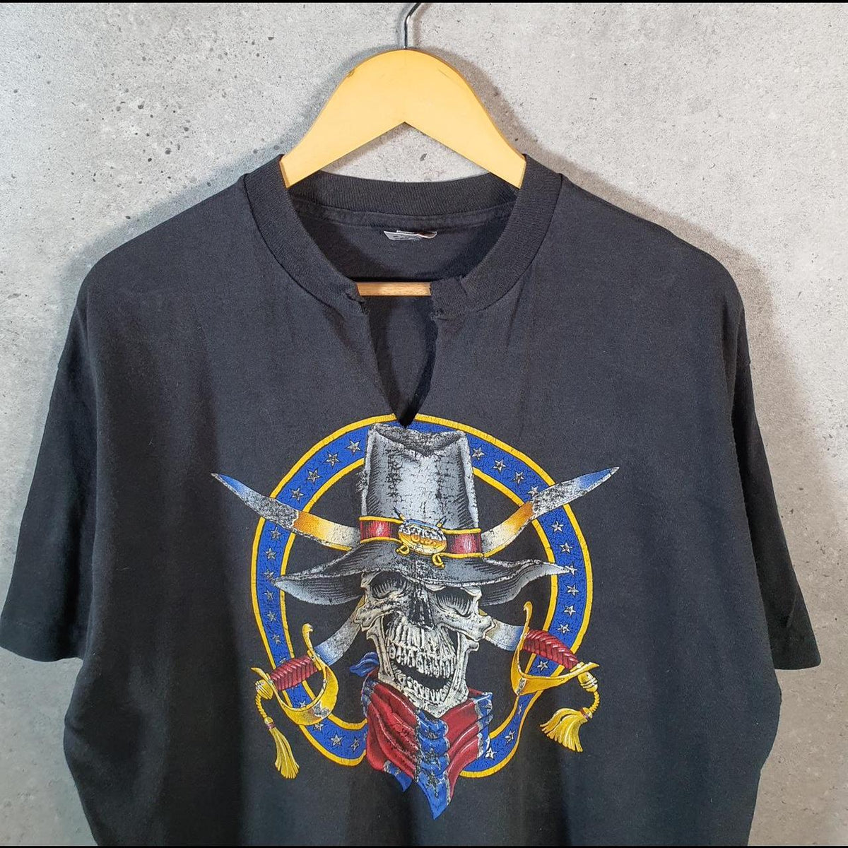 Vintage Fruit of the Loom American Civil War 90s USA Single Stitch T Shirt Men’s XL Black C9456