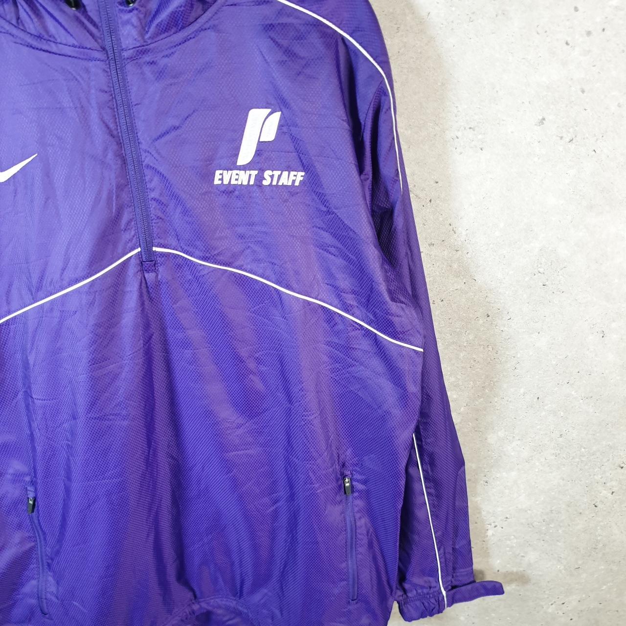 Vintage Nike Windbreaker Track Jacket Mens Small Purple USA Swoosh 1/4 Zip USA