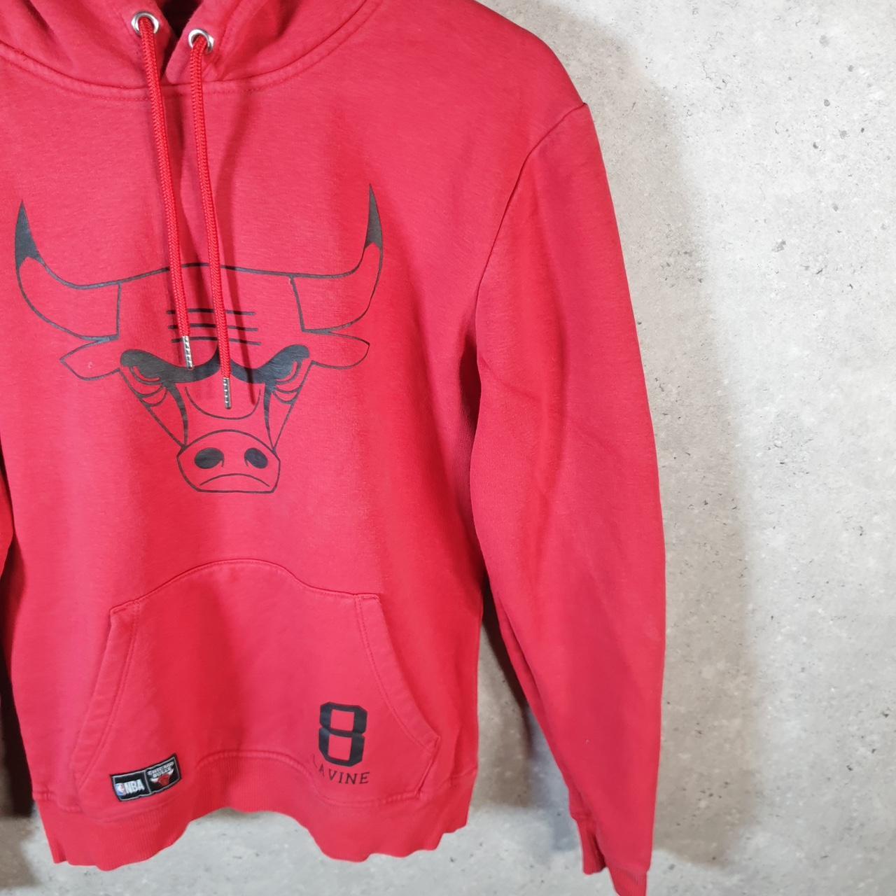 Vintage NBA Chicago Bulls Hoodie Mens Small Red Pullover USA Pro Sport