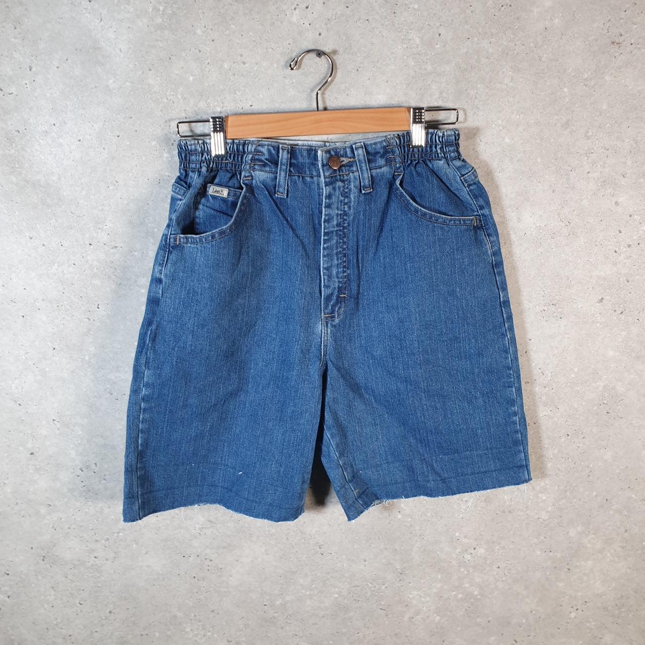 Vintage Lee Baggy Shorts Jorts Cargo Womens W26 Blue Denim Relaxed Cargo
