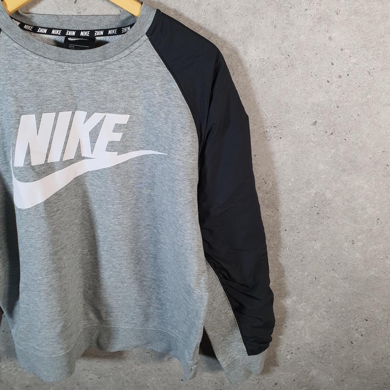 Vintage Nike Club Spellout Hoodie Men’s Small Grey Swoosh Y2K Pullover