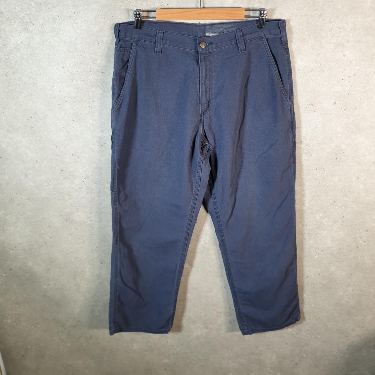 Vintage Carhartt Carpenter Trousers Mens W36 L28 Navy Blue Dungaree Fit Workwear USA