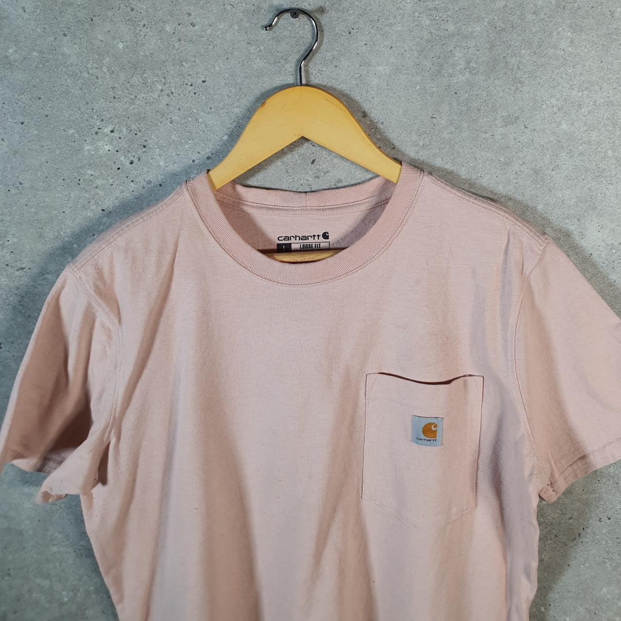 Vintage Carhartt Pocket T Shirt Womens Large Pink Workwear Chore Utility Loose Fit C9245
