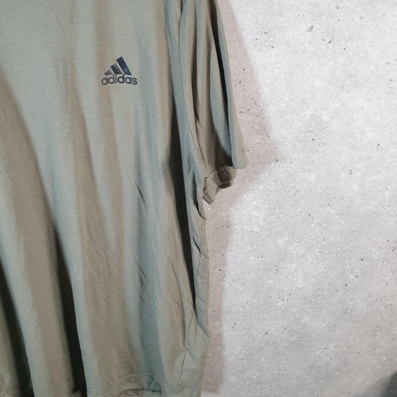 Vintage Adidas T Shirt Men’s 2XL Tall Khaki Green Three Stripes Athletic