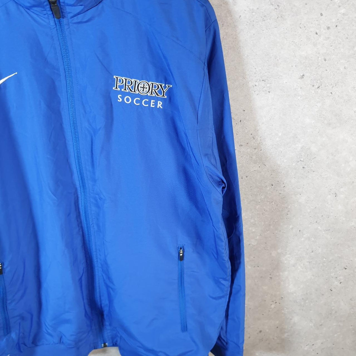 Vintage Nike Dri Fit Windbreaker Track Jacket Mens Large Blue USA Swoosh Full Zip USA