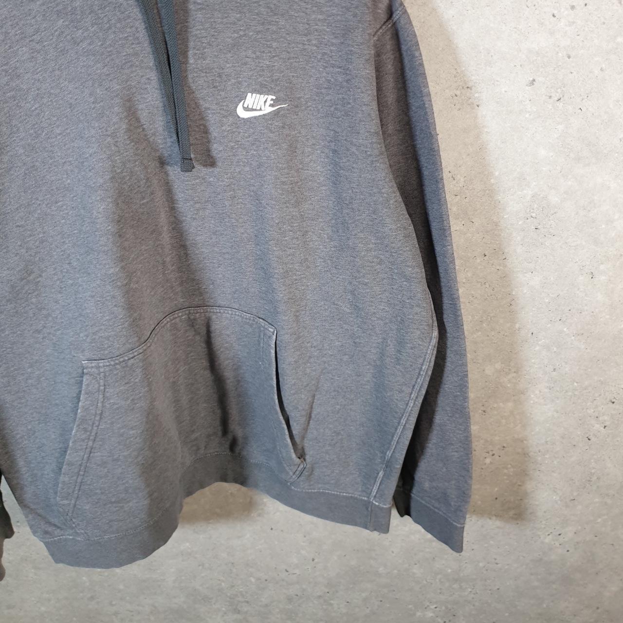 Vintage Nike Club Embroidered Hoodie Men’s XL Grey Swoosh Y2K Pullover