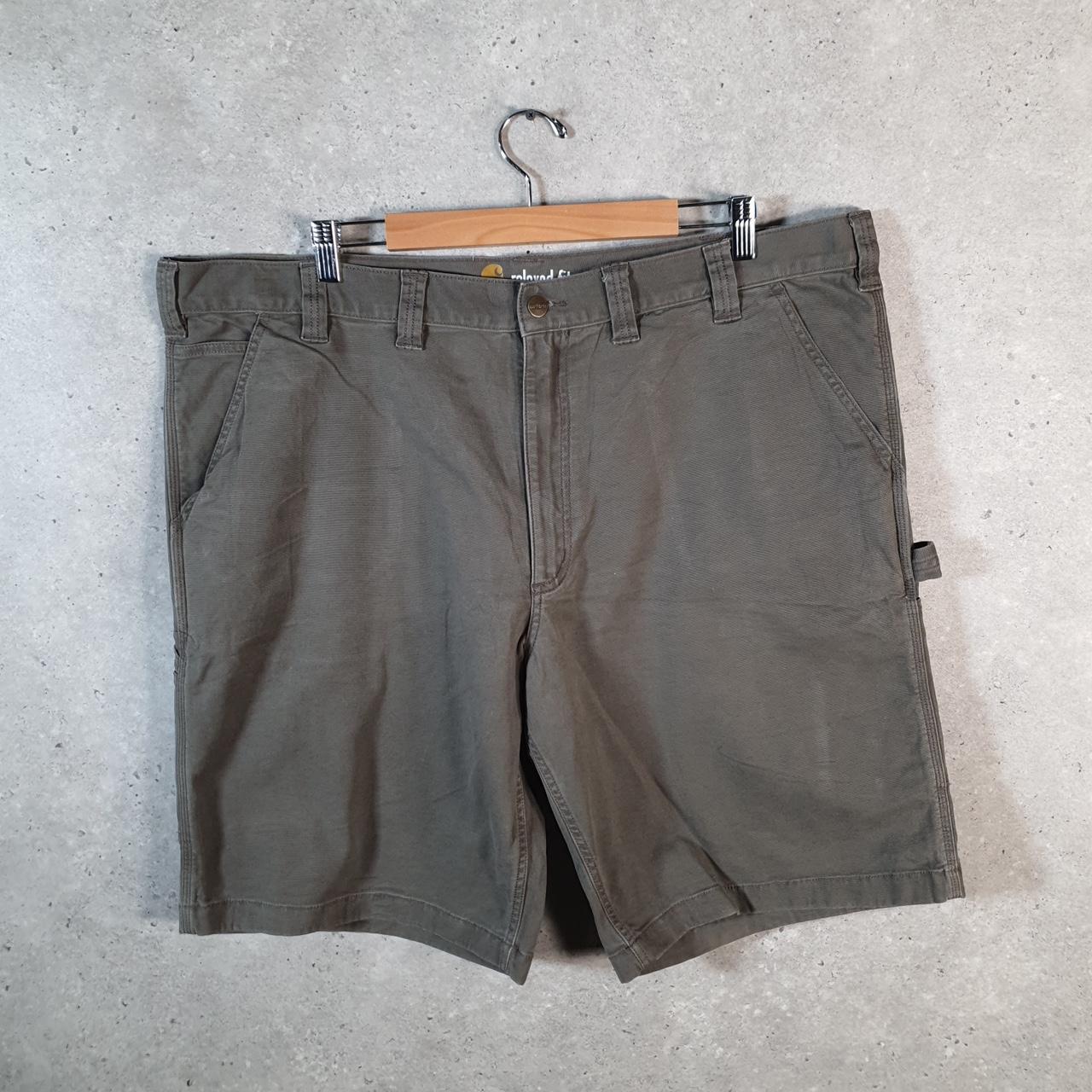 Vintage Carhartt Baggy Carpenter Shorts Jorts Cargo Men’s W44 Khaki Green Relaxed Fit Workwear A4714
