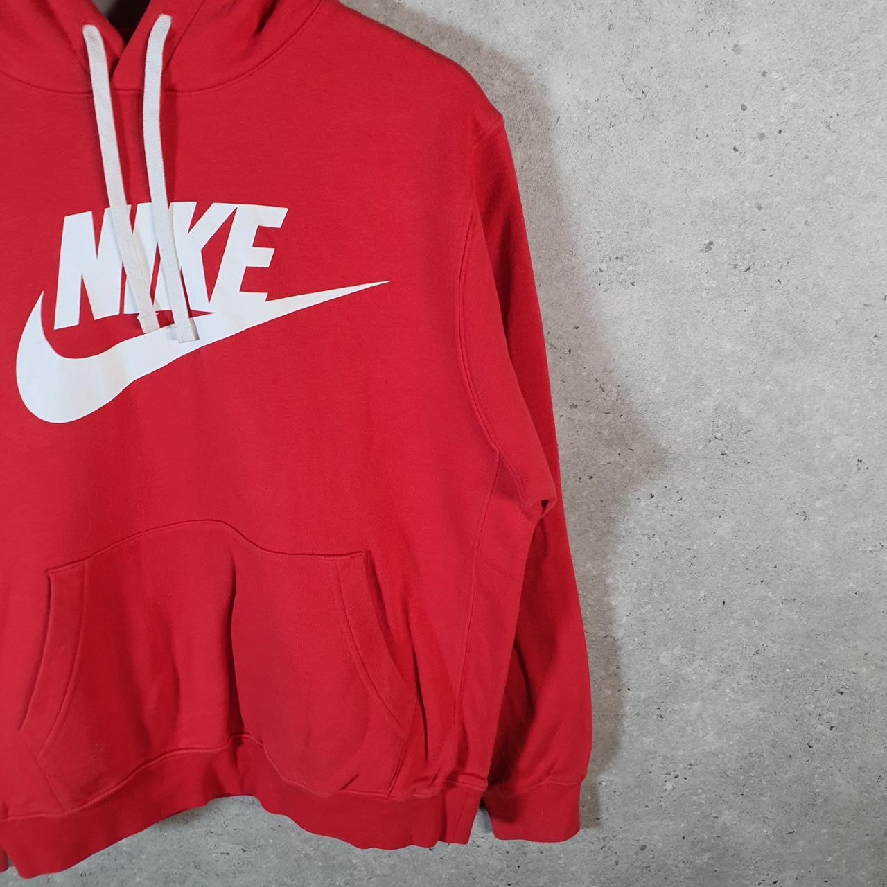 Vintage Nike Club Hoodie Men’s Small Red Swoosh Y2K Pullover