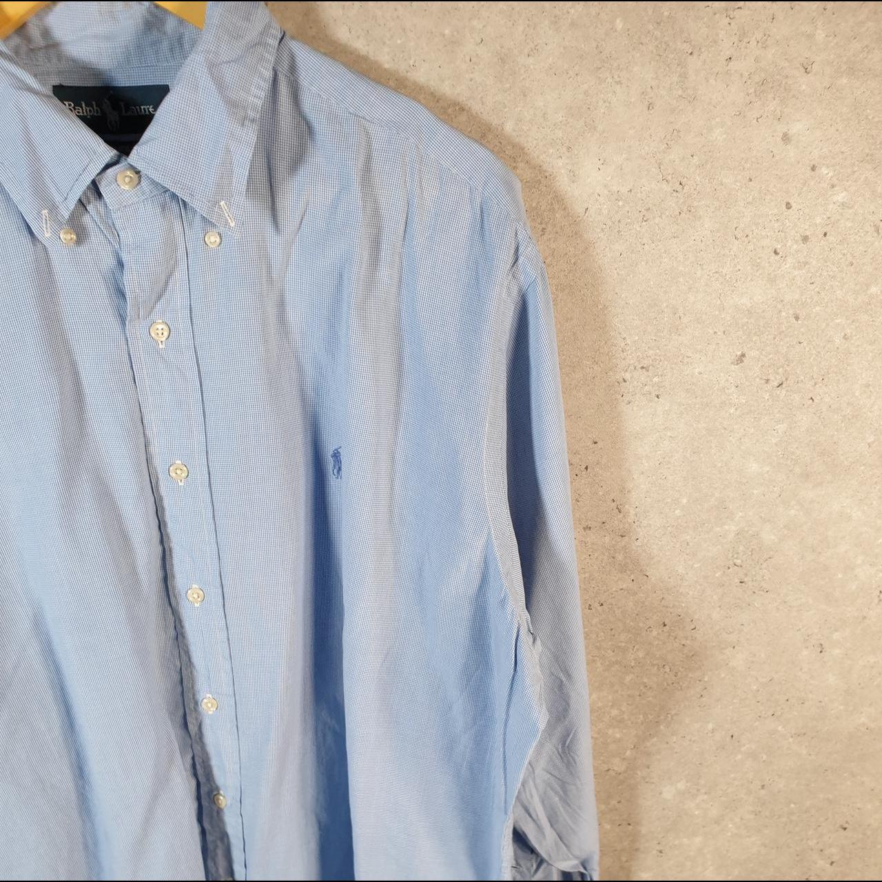 Vintage Ralph Lauren Button Down Shirt Men’s XL Blue Checkered Yarmouth Cotton Pony