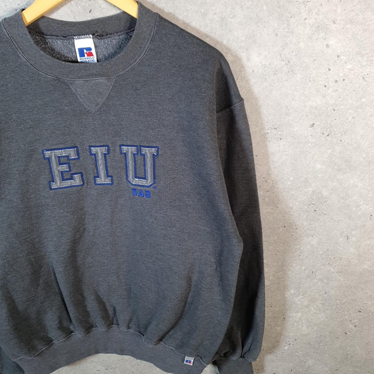 Vintage Russell Athletic EIU Dad USA Sweatshirt Men’s Medium Grey Pullover