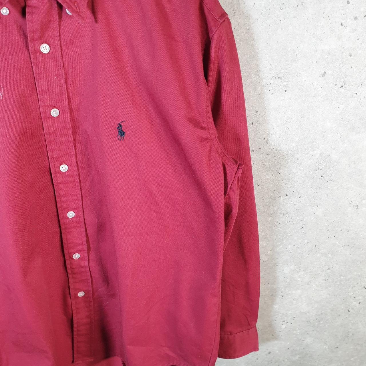 Vintage Ralph Lauren Button Down Shirt Men’s Medium Burgundy Classic Fit Pony Cotton