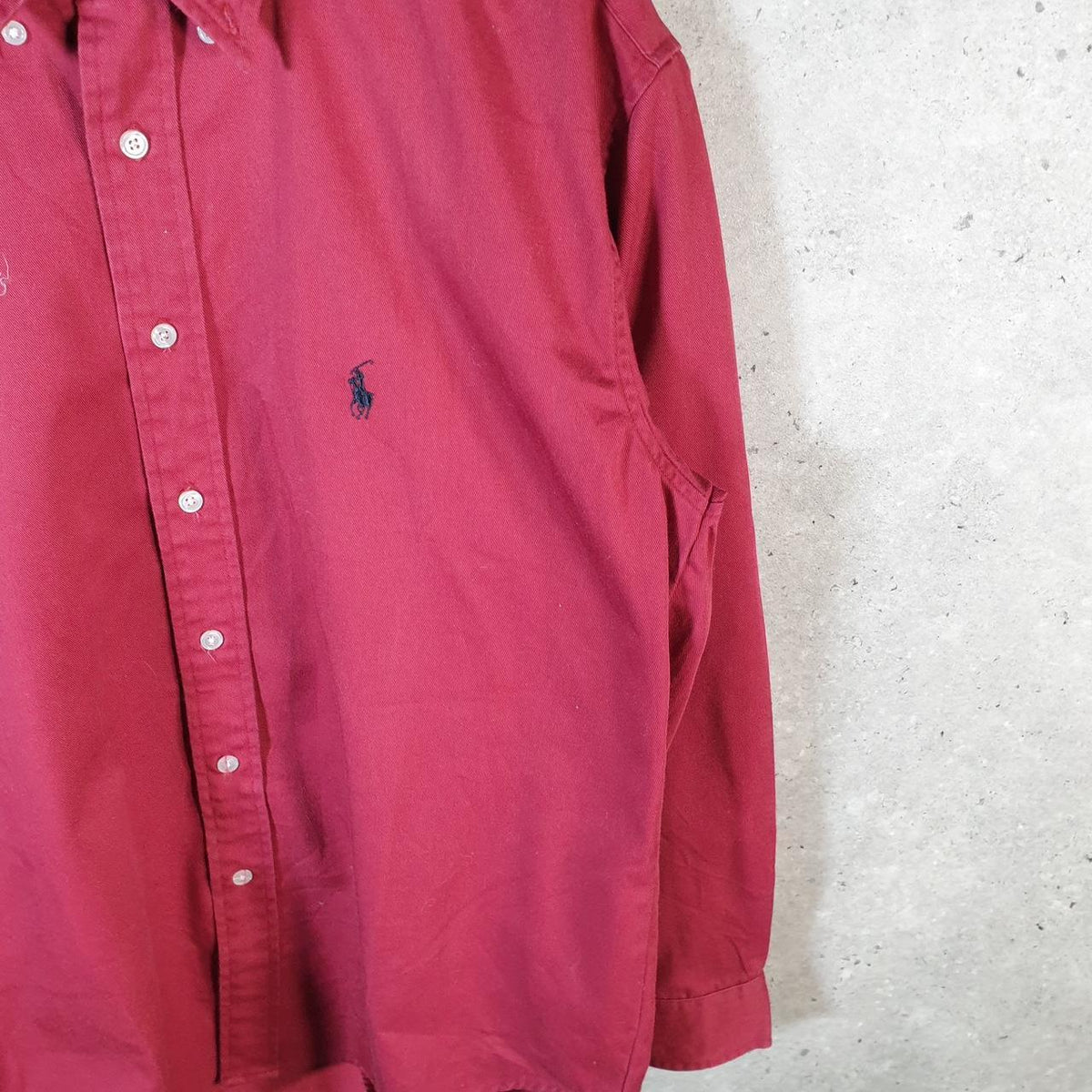 Vintage Ralph Lauren Button Down Shirt Men’s Medium Burgundy Classic Fit Pony Cotton